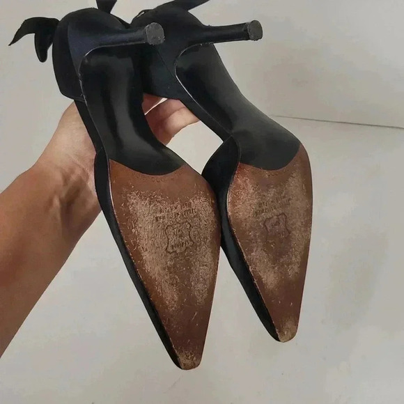 STUART WEITZMAN Satin Bow Accents D'Orsay Pumps Size 8 - Picture 6 of 7